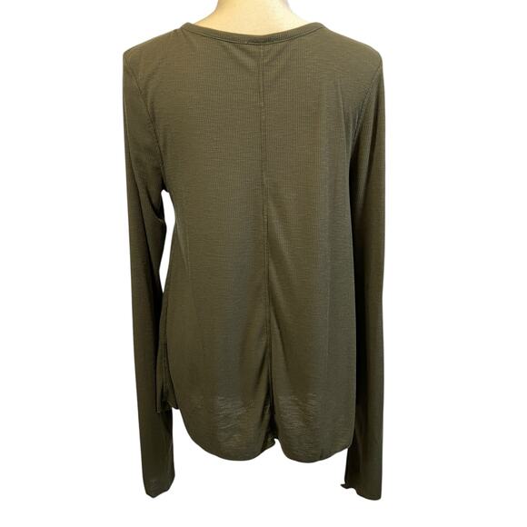 Intimately Free People Green Long Sleeves V Neck Pullover Top Large - Picture 3 of 7